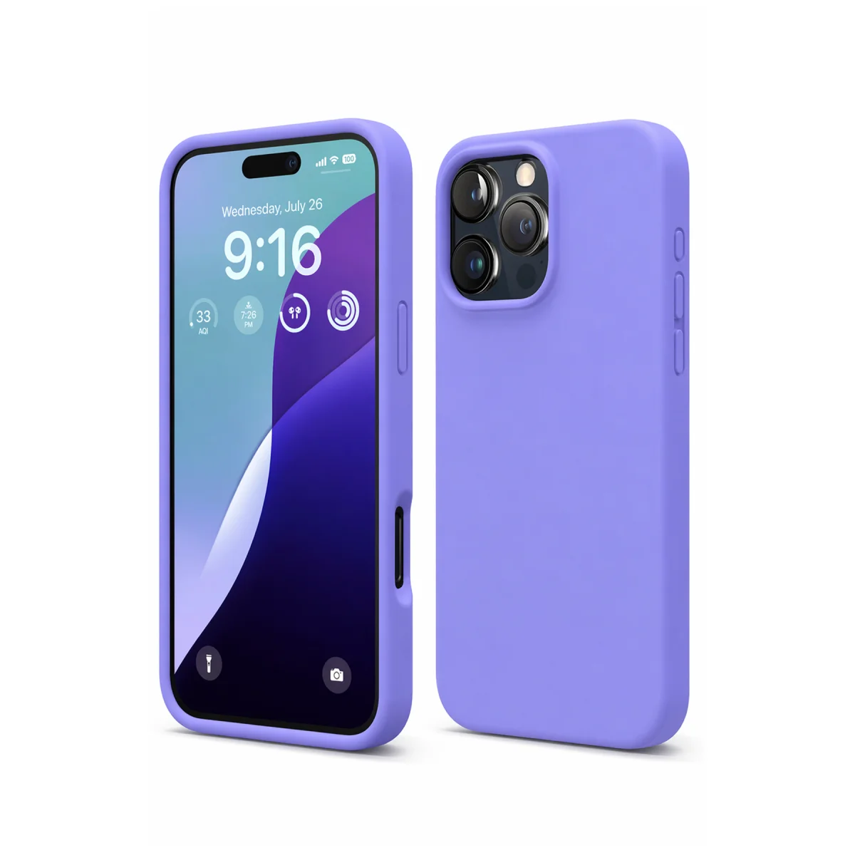 iPhone 16 Pro Max Nano İçi Kadife Silikon Kılıf - Lila - Yerli Üretim