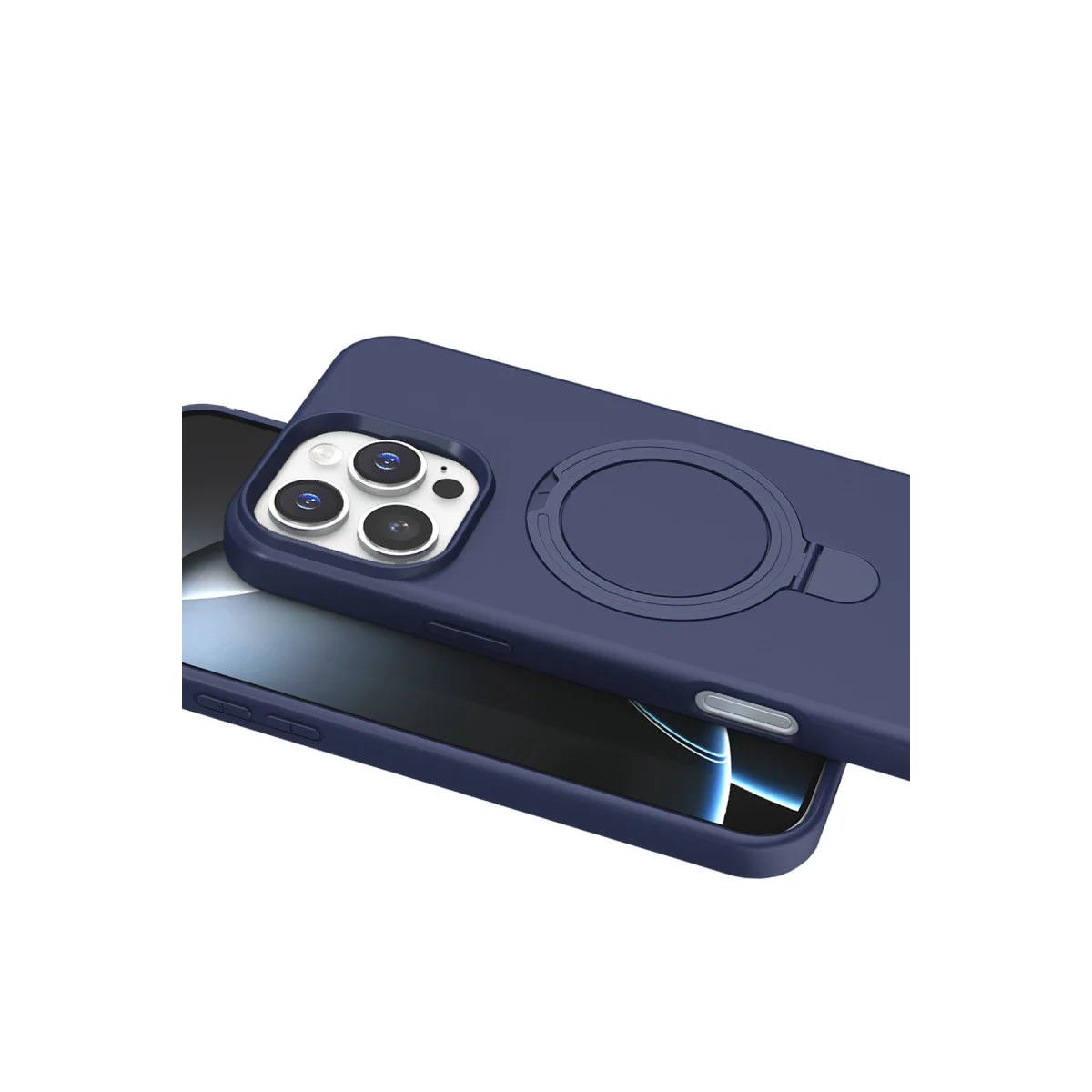 iPhone 16 Pro Max Regal Magsafe Standlı Kapak - Lacivert