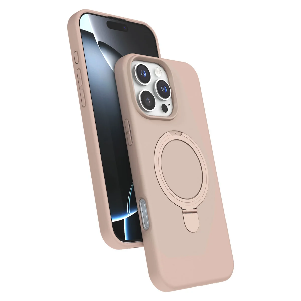 iPhone 16 Pro Max Regal Magsafe Standlı Kapak - Çöl Titanyum | Mükemmel Tasarım ve Kablosuz Şarj Desteği