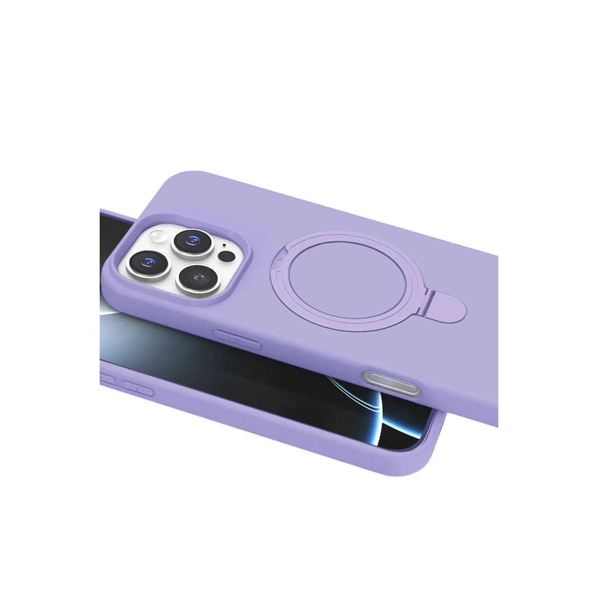 iPhone 16 Pro Max Regal Magsafe Standlı Kapak - Lila