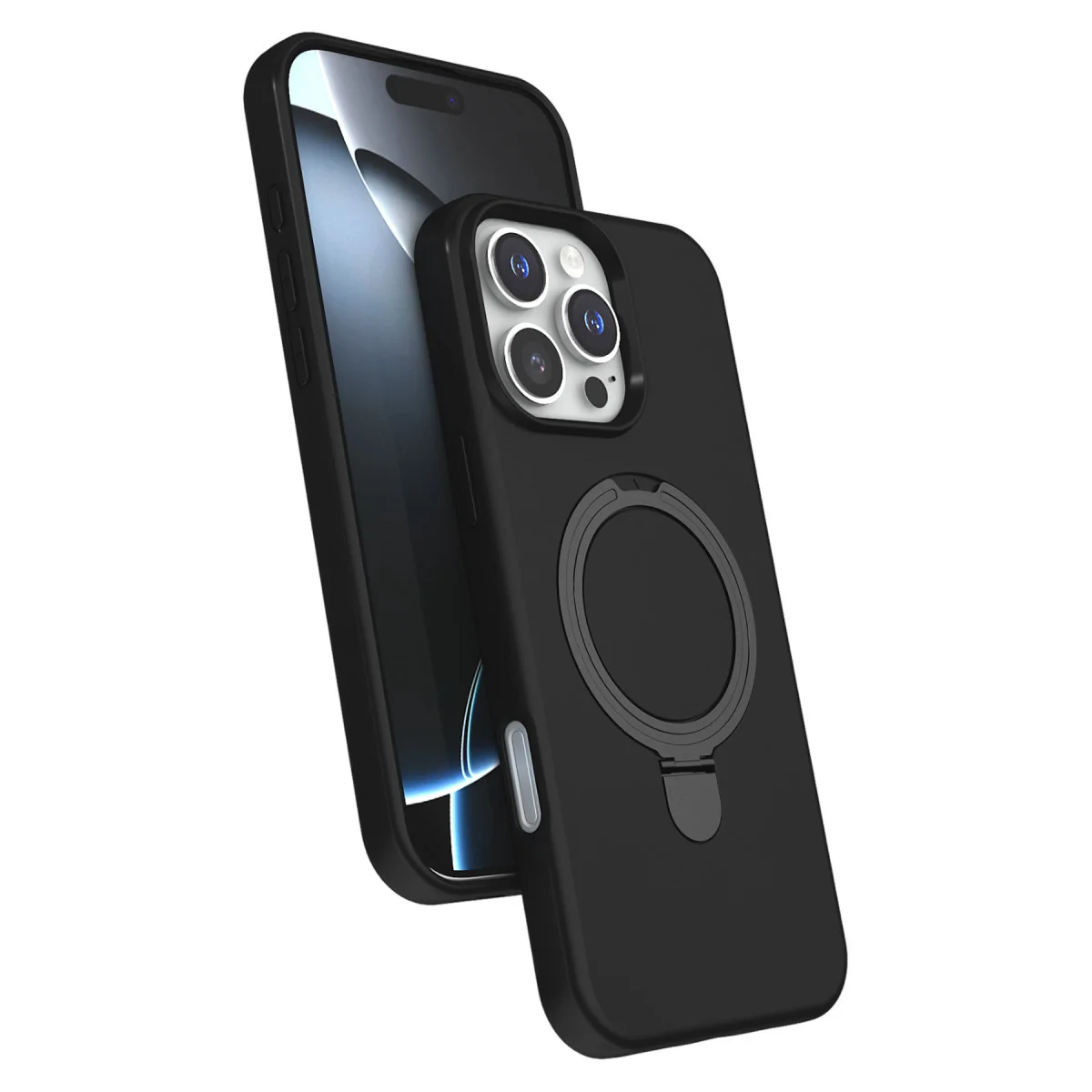 iPhone 16 Pro Max Regal Magsafe Standlı Kapak - Siyah ve Çift İşlevli Tasarım