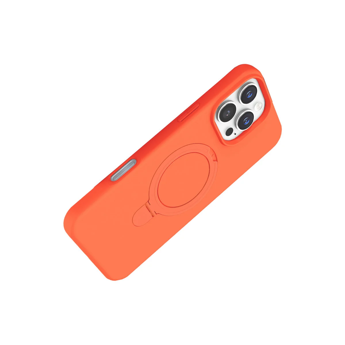 iPhone 16 Pro Max Regal Magsafe Standlı Kapak - Turuncu (Kablosuz Şarj ve Güvenli Koruma)