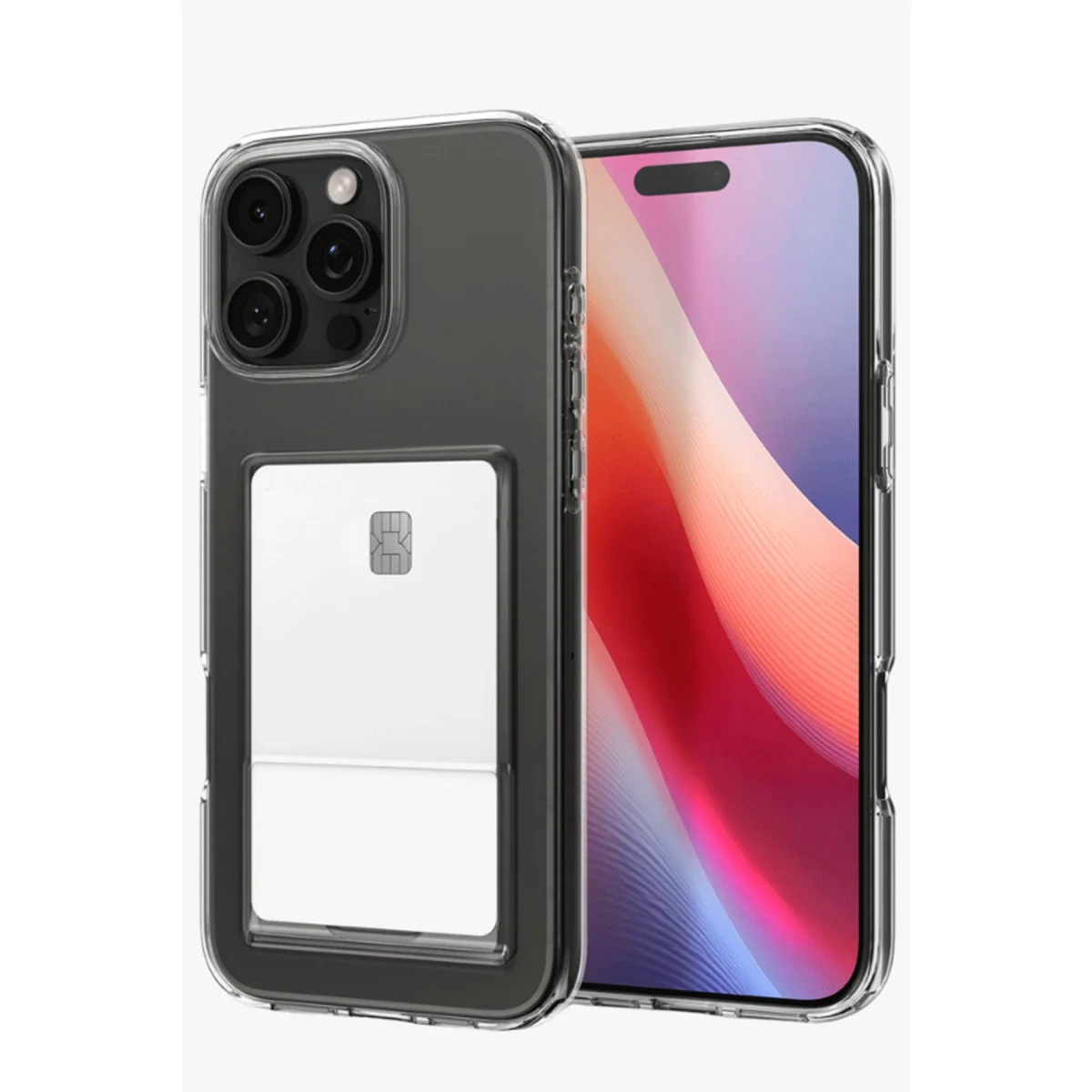 iPhone 16 Pro Max Şeffaf Silikon Kılıf - Kartlı ve Premium Koruma