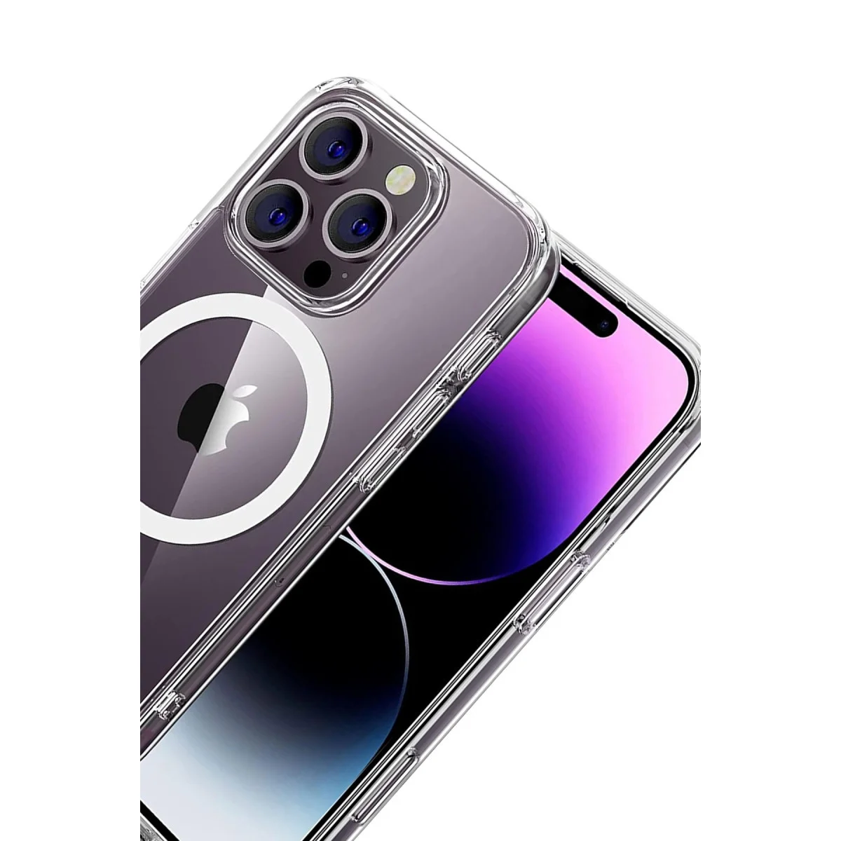 iPhone 16 Pro Max Sert Şeffaf Magsafe Kapak - Kamera Koruma ve Kablosuz Şarj Uyumlu