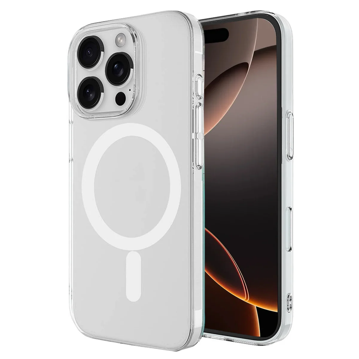 iPhone 16 Pro Max Şeffaf Silikon Kılıf - MagSafe Uyumlu Kablosuz Şarj Koruması