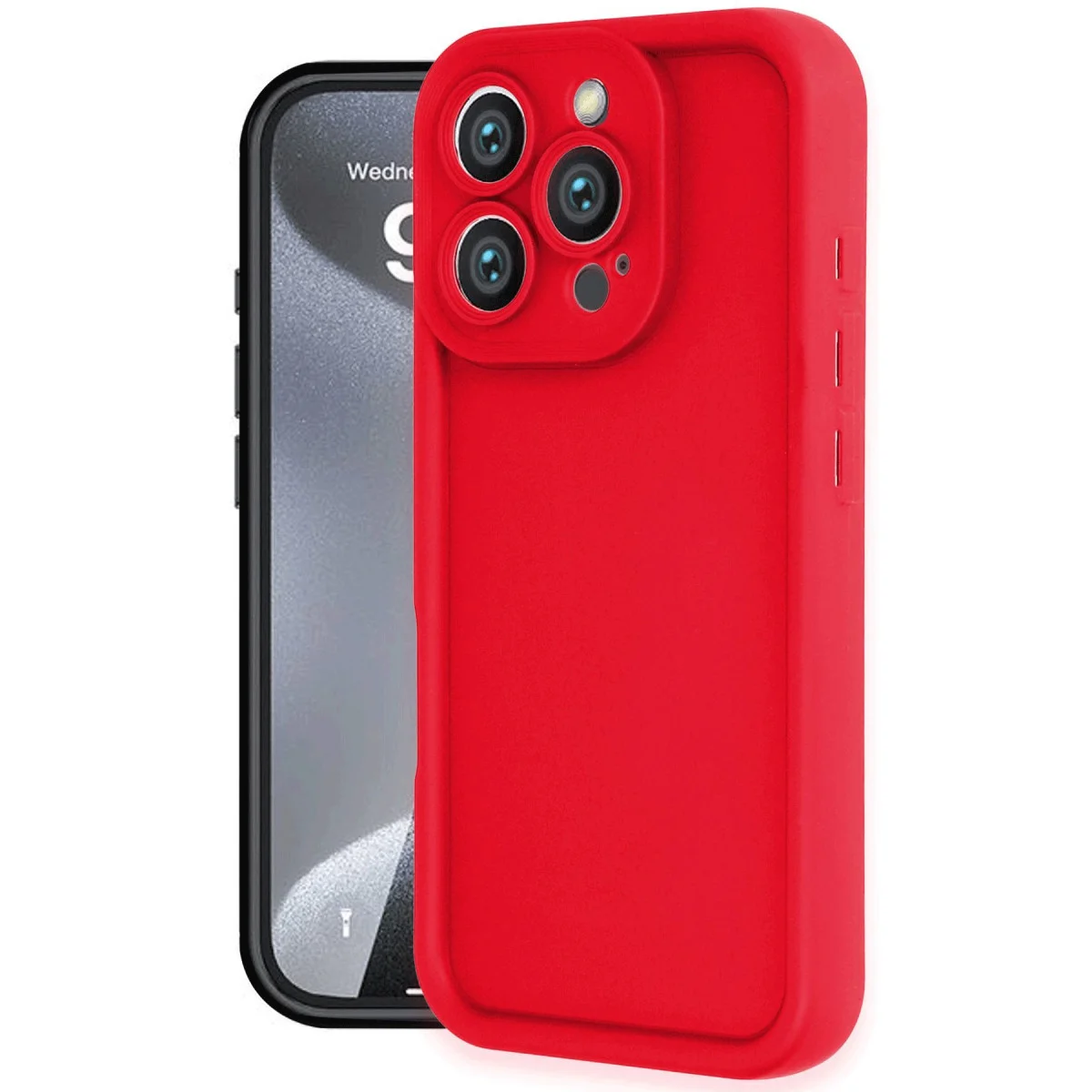 iPhone 16 Pro Max Viera Silikon Kılıf Kırmızı - %100 Yerli, Esnek ve Maksimum Koruma