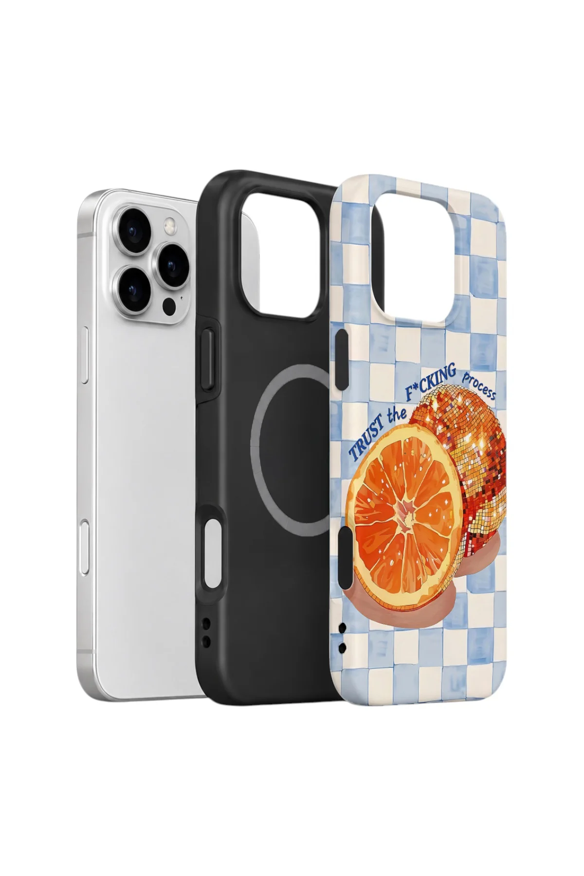 iPhone 16 Pro Max Vorian Çift Katmanlı MagSafe Kılıf Orange Press Collage