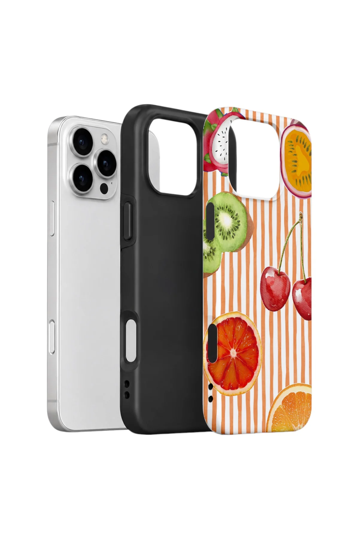 iPhone 16 Pro Max Vorian Çift Katmanlı Kılıf Tutti Frutti Stripe iPhone 16 Pro Max Vorian Çift Katmanlı Kılıf Tutti Frutti Stripe