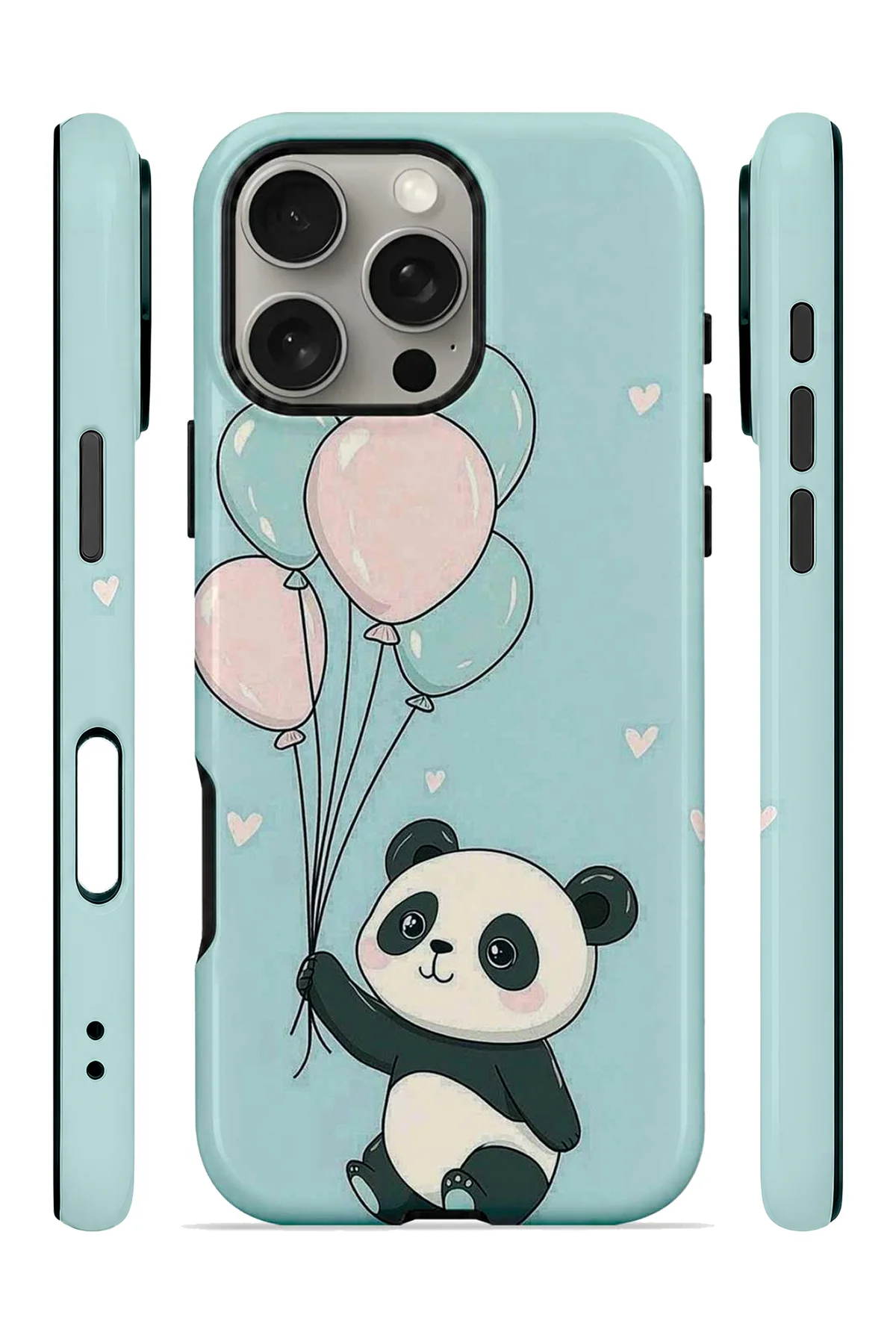 iPhone 16 Pro Max Vorian Çift Katmanlı Balonlu Pandalı Kılıf iPhone 16 Pro Max Vorian Çift Katmanlı Balonlu Pandalı Kılıf - Görsel 3