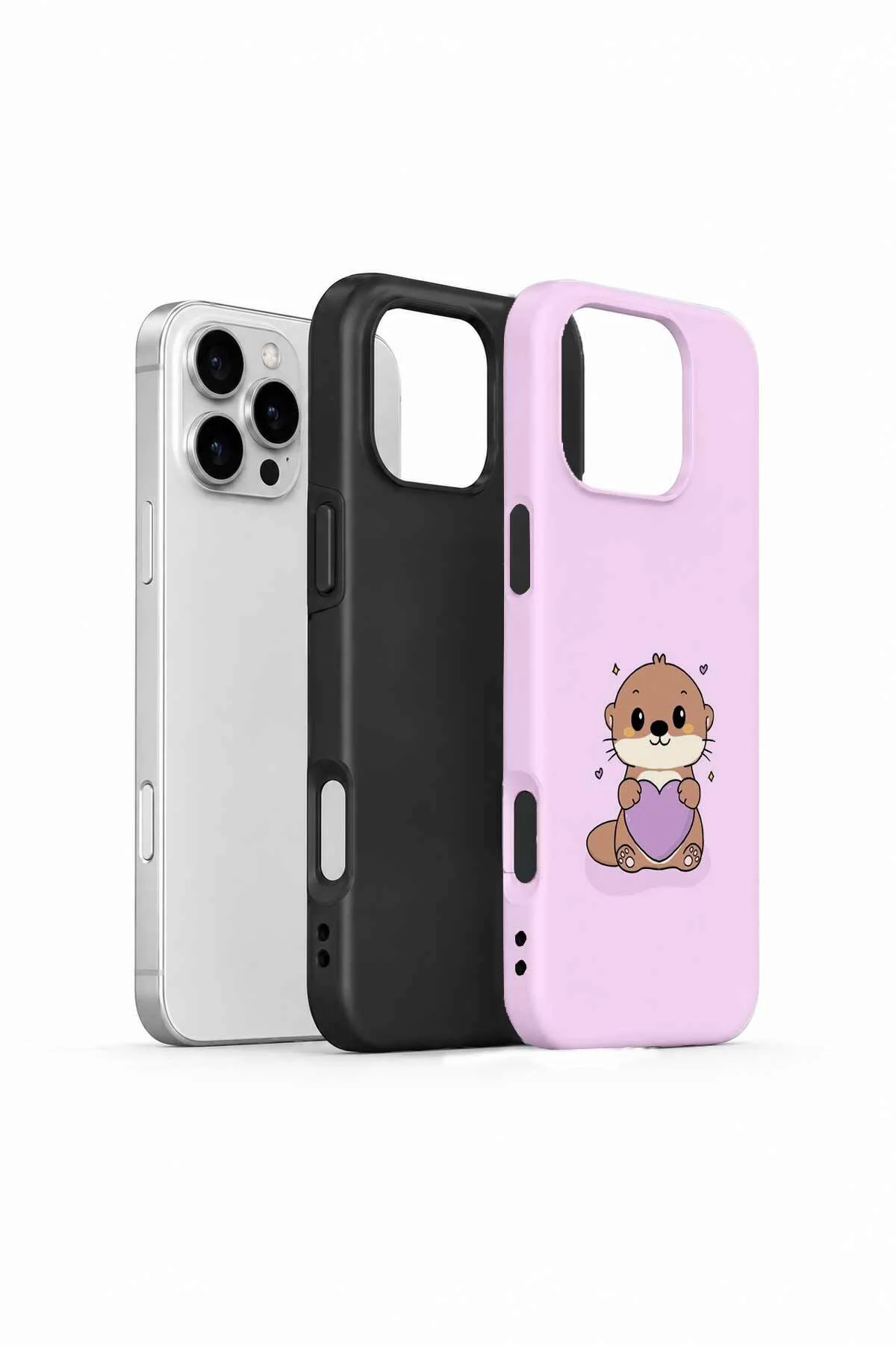 iPhone 16 Pro Max Vorian Çift Katmanlı Pembe Hamsterli Kılıf - Görsel 2