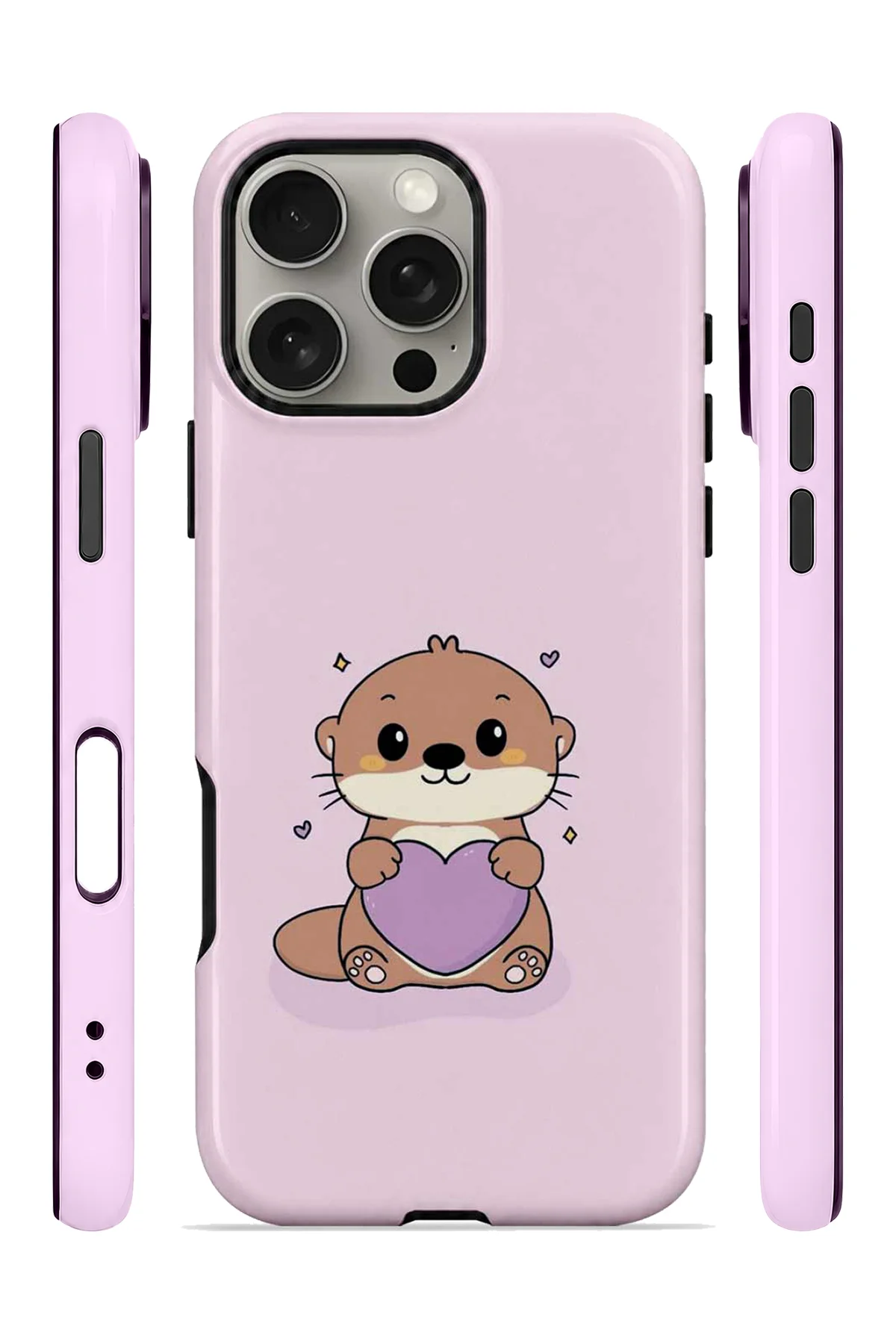 iPhone 16 Pro Max Vorian Çift Katmanlı Pembe Hamsterli Kılıf - Görsel 3