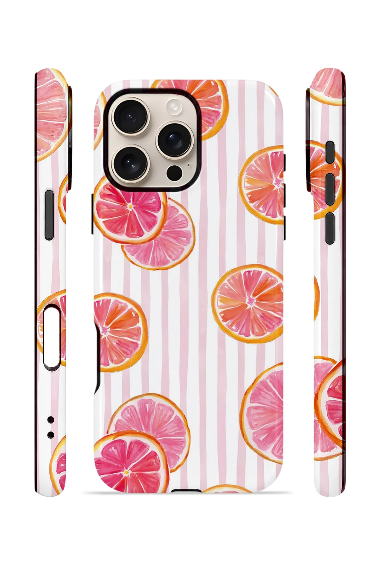 iPhone 16 Pro Max Vorian Çift Katmanlı Kılıf Pink Grapefruit Garden