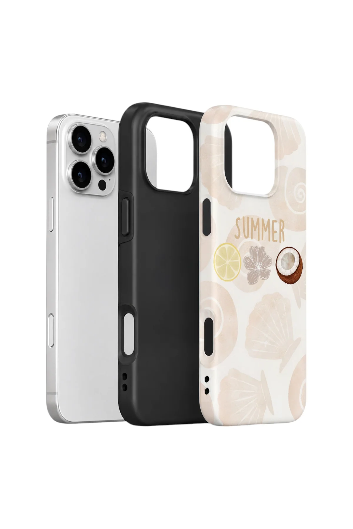 iPhone 16 Pro Max Vorian Çift Katmanlı Kılıf Coconut Summer Notes