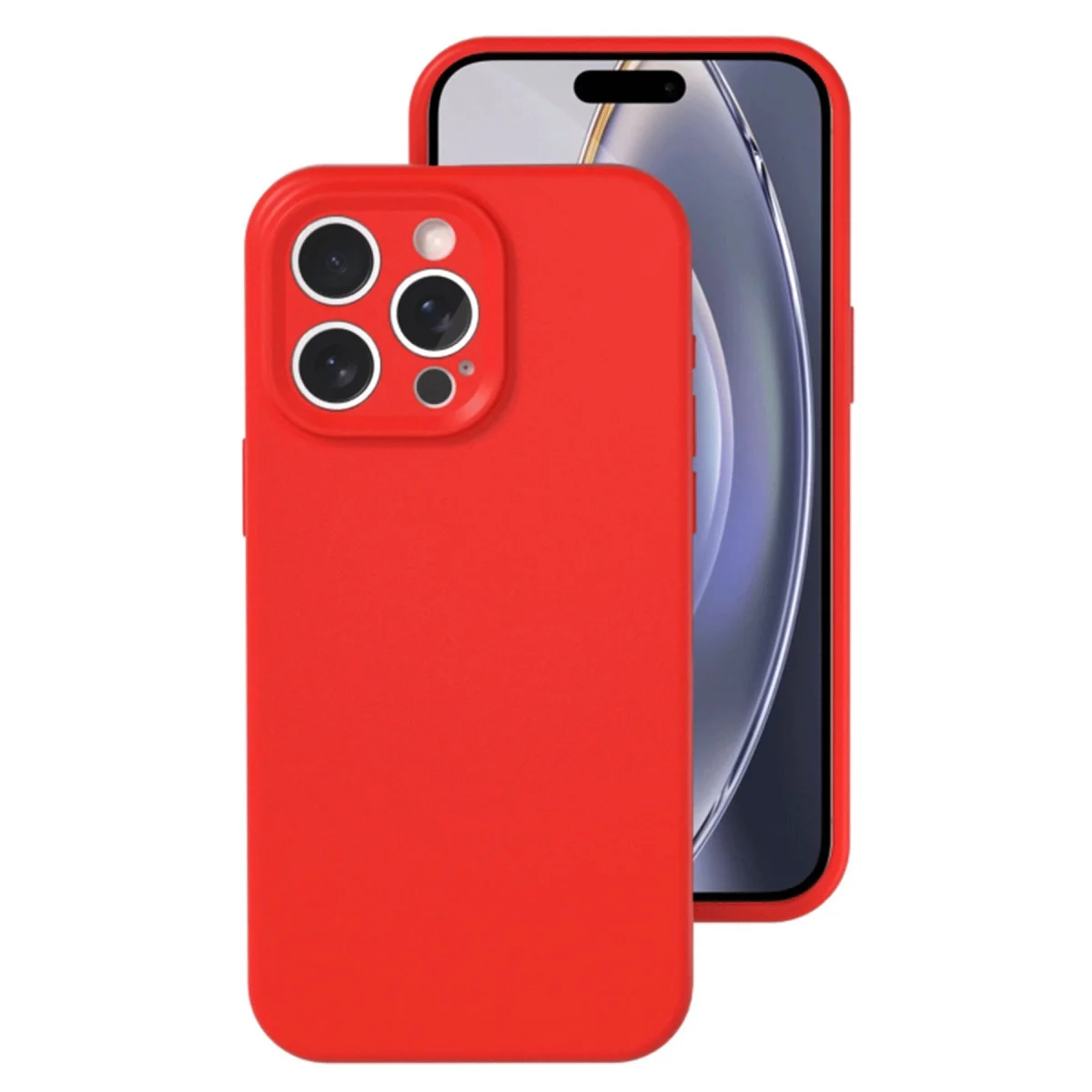 iPhone 16 Pro Nano İçi Kadife Silikon Kılıf - Kırmızı & Su Geçirmez Koruma