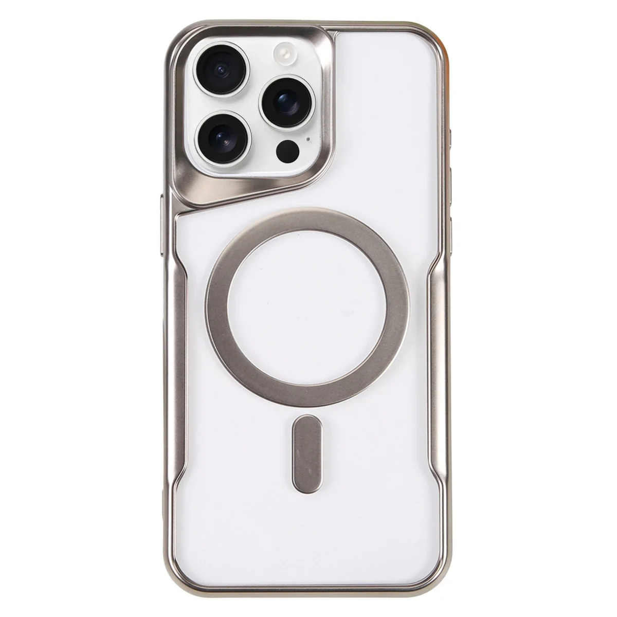 iPhone 16 Pro Silikon Kılıf - Gümüş MagSafe Kapak ve Ultra Koruma