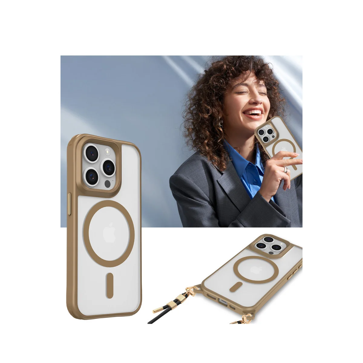 iPhone 16 Pro Silikon Kılıf MagSafe Siyah – Enka Serisi, Askı Aparatlı ve 3.66m Darbe Korumalı