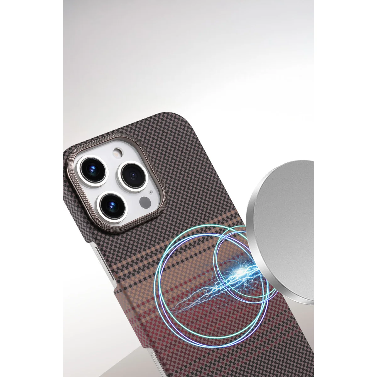 iPhone 16 Pro Vega Magsafe Kapak - Yeşil & Lüks Simli Tasarım