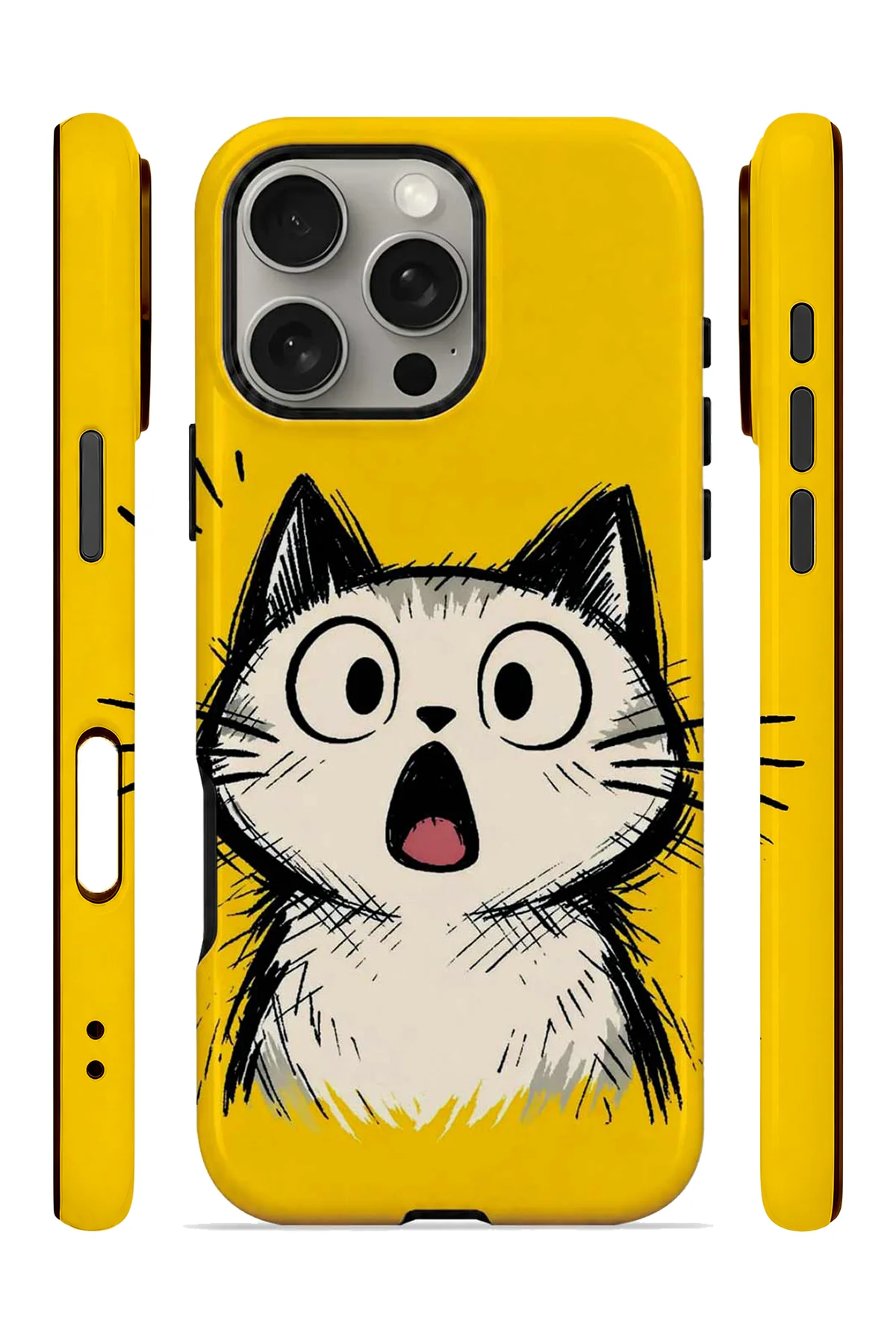iPhone 16 Pro Vorian Çift Katmanlı Şaşkın Kedili Kılıf iPhone 16 Pro Vorian Çift Katmanlı Şaşkın Kedili Kılıf - Görsel 3