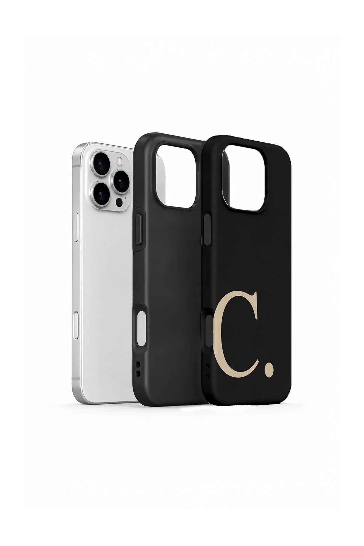 iPhone 16 Pro Vorian Çift Katmanlı Korumalı Kılıf Noir Beige C