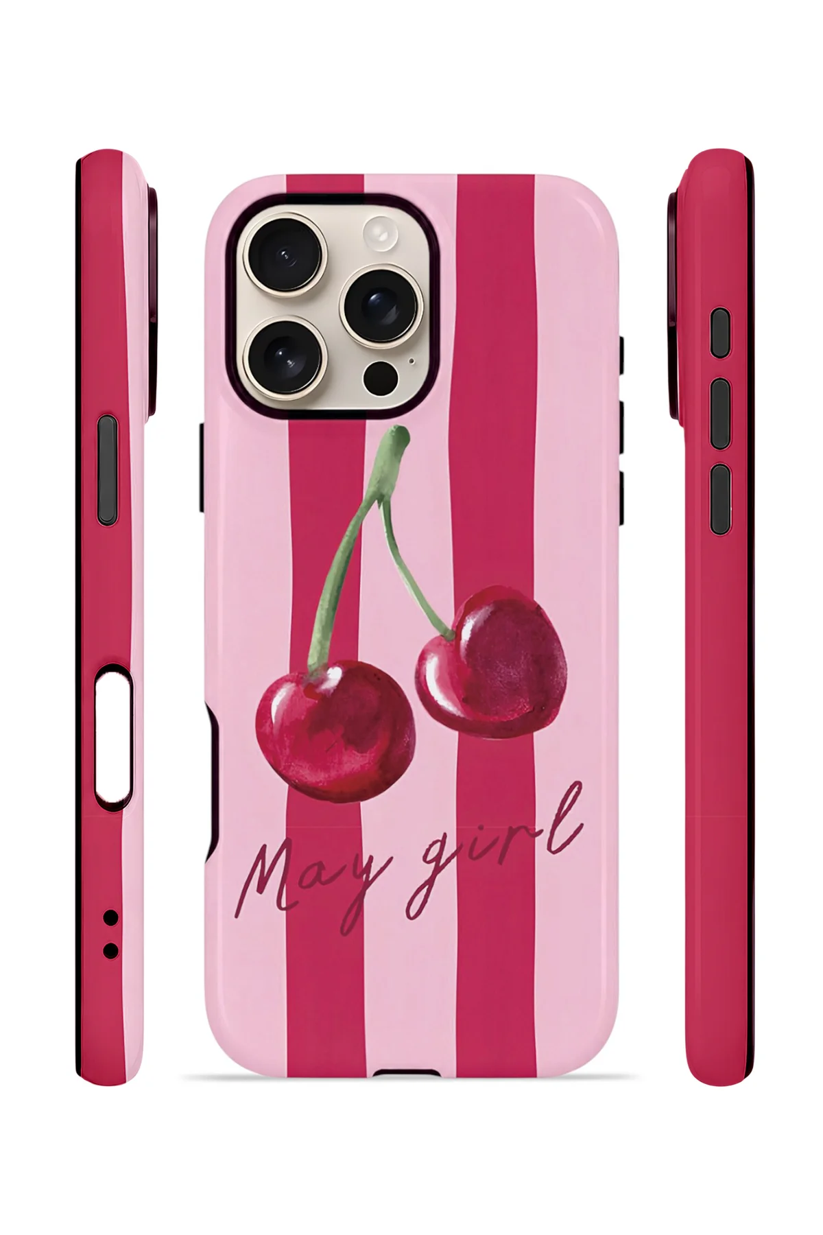 iPhone 16 Pro Vorian Çift Katmanlı MagSafe Kılıf Cherry Girl