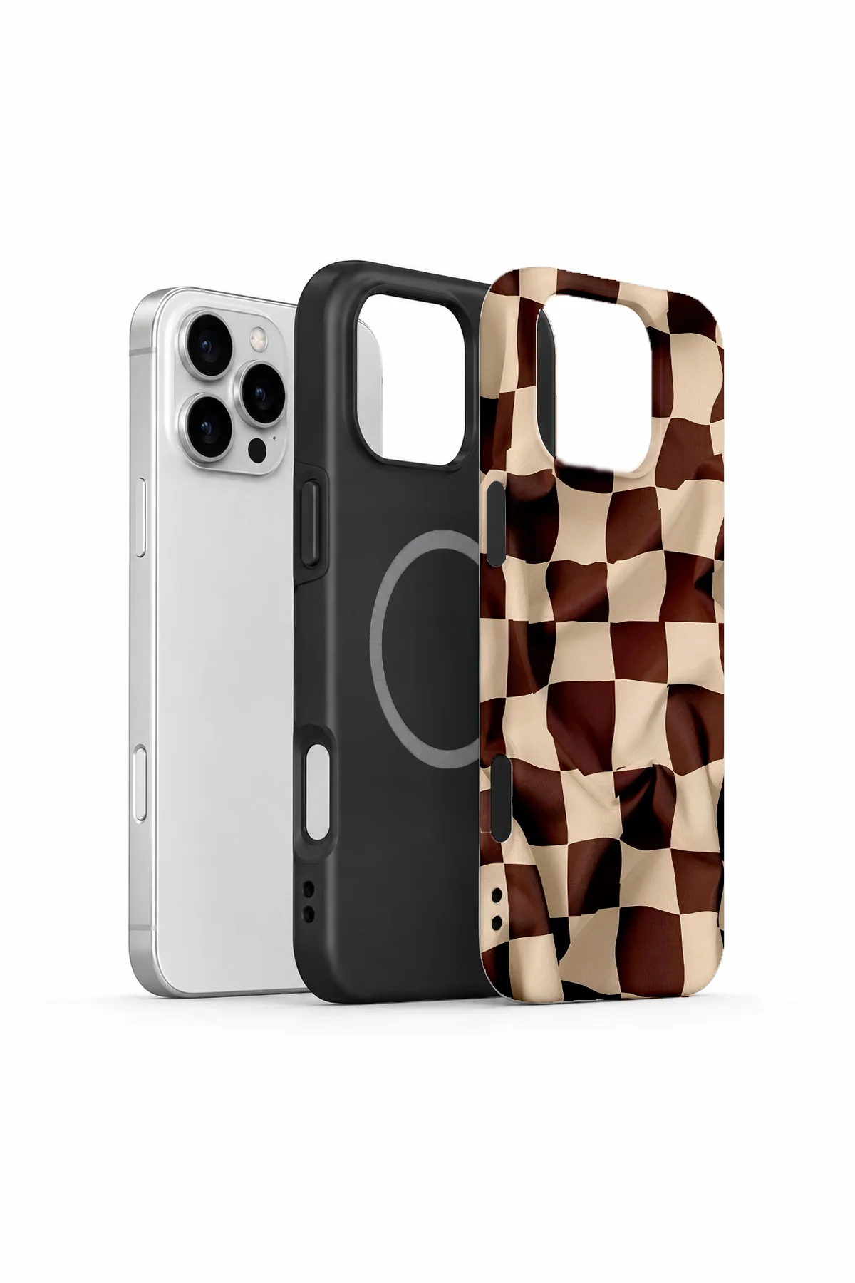 iPhone 16 Pro Vorian Çift Katmanlı MagSafe Kılıf Mocha Melt Checker iPhone 16 Pro Vorian Çift Katmanlı MagSafe Kılıf Mocha Melt Checker