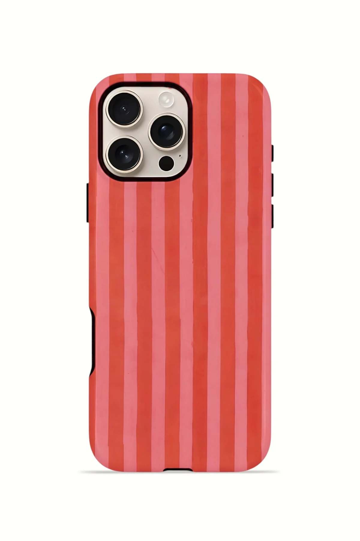 iPhone 16 Pro Vorian Çift Katmanlı MagSafe Kılıf Tomato Red Stripe