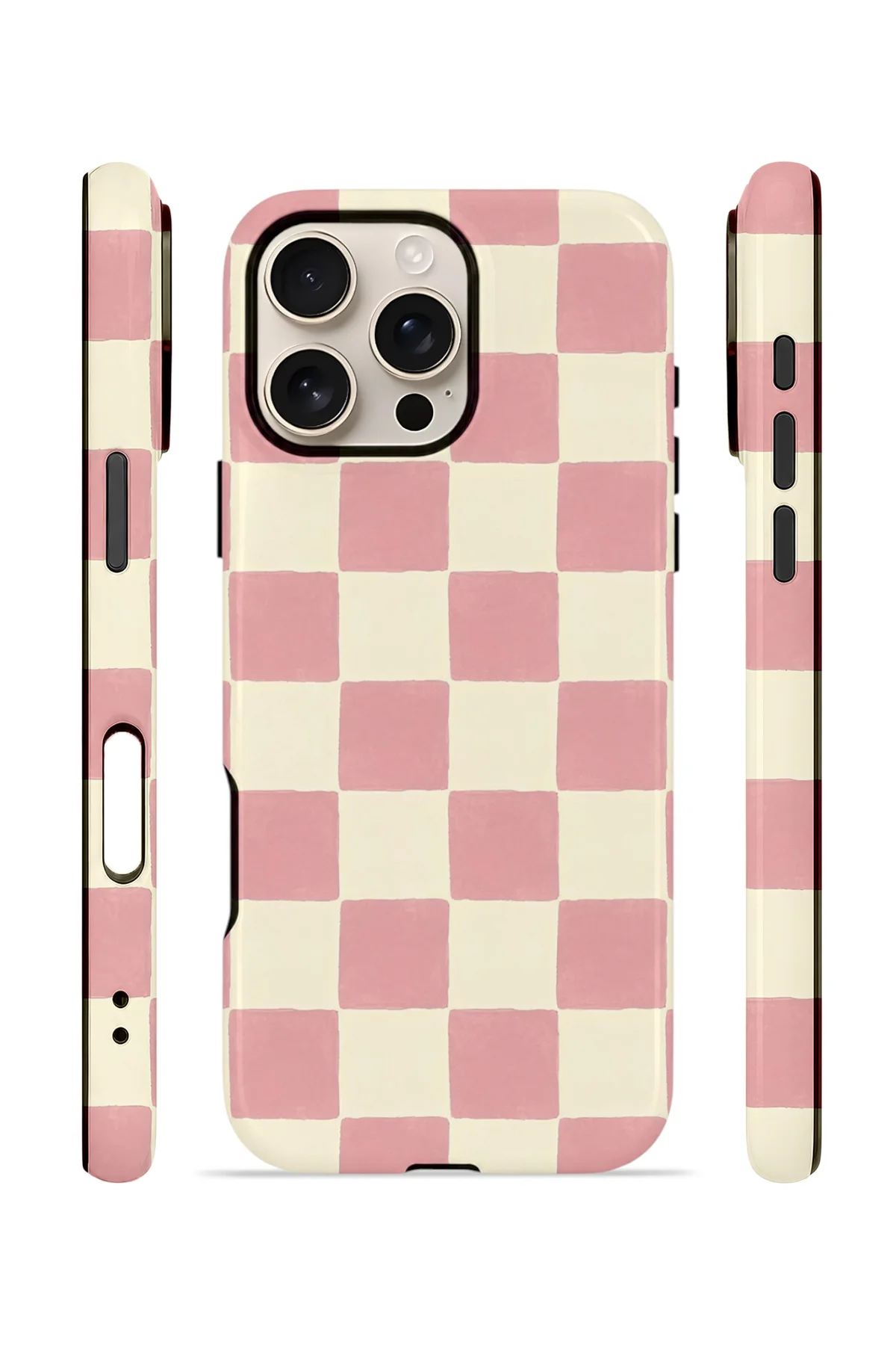 iPhone 16 Pro Vorian Çift Katmanlı Kılıf Blush Checker iPhone 16 Pro Vorian Çift Katmanlı Kılıf Blush Checker