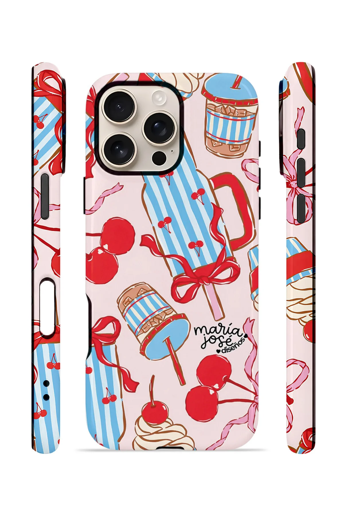 iPhone 16 Pro Vorian Çift Katmanlı Kılıf Dolce Cherry Picnic