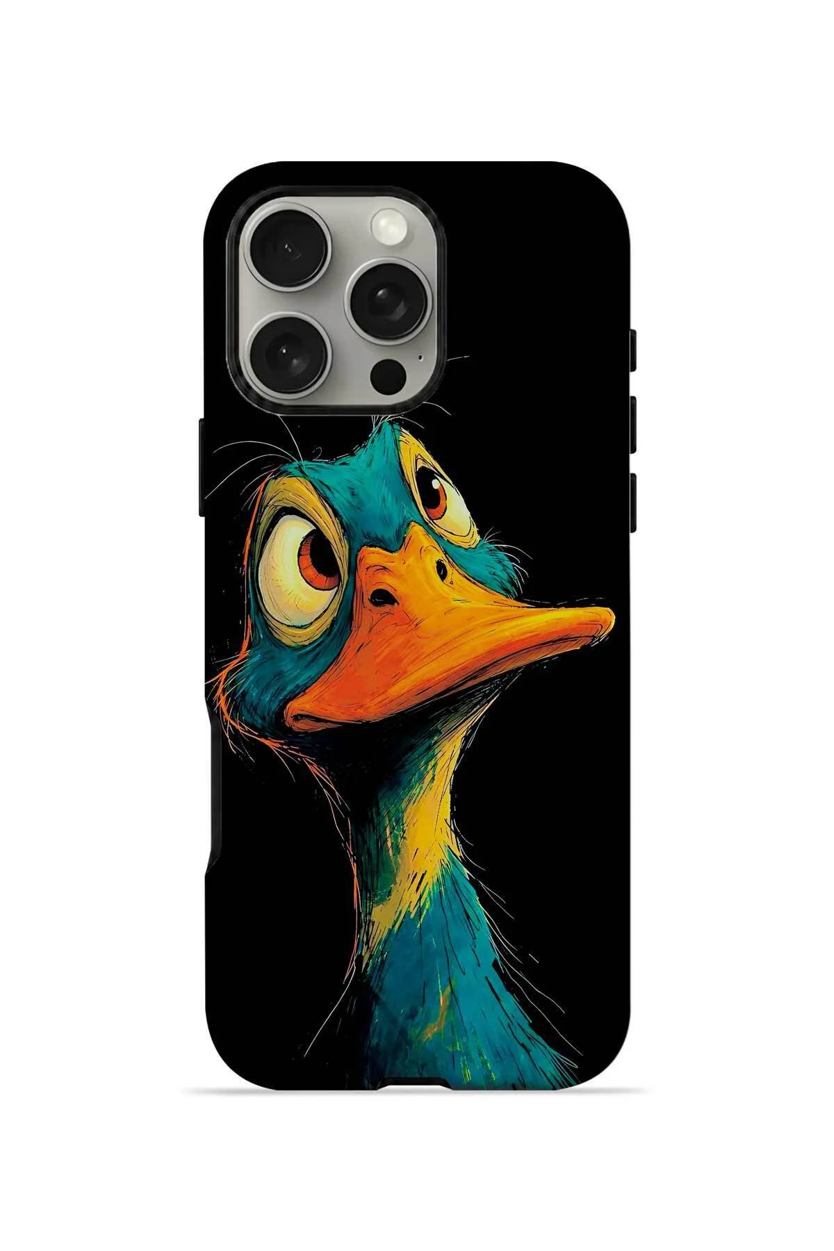iPhone 16 Pro Vorian Çift Katmanlı Neon Ördekli Kılıf iPhone 16 Pro Vorian Çift Katmanlı Neon Ördekli Kılıf