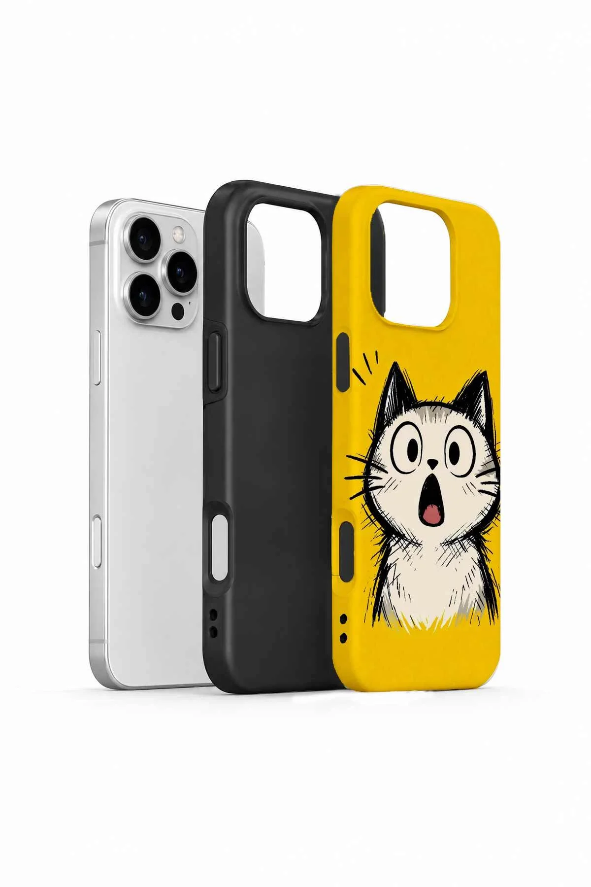 iPhone 16 Pro Vorian Çift Katmanlı Şaşkın Kedili Kılıf iPhone 16 Pro Vorian Çift Katmanlı Şaşkın Kedili Kılıf - Görsel 2