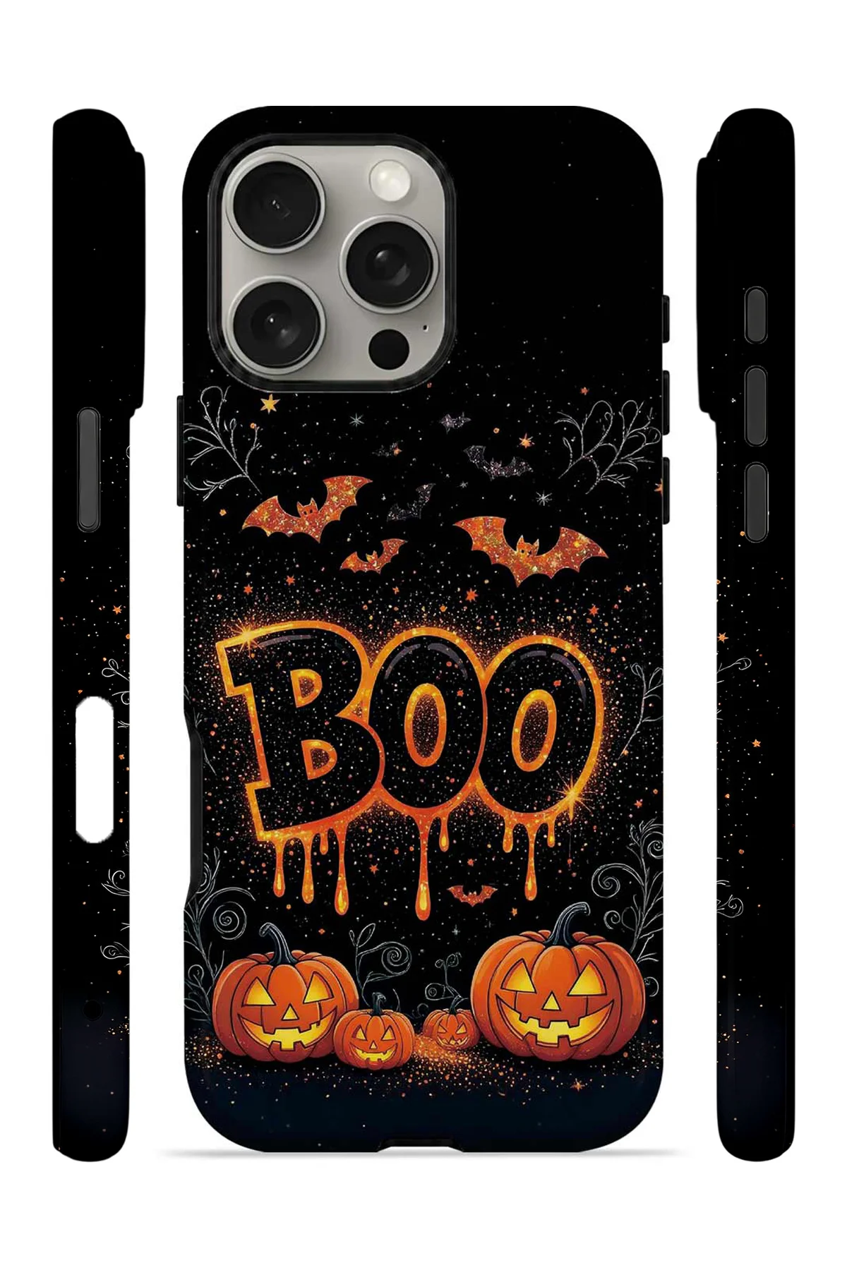 iPhone 16 Pro Vorian Çift Katmanlı Boo Pumpkin Poster Kılıf - Görsel 3