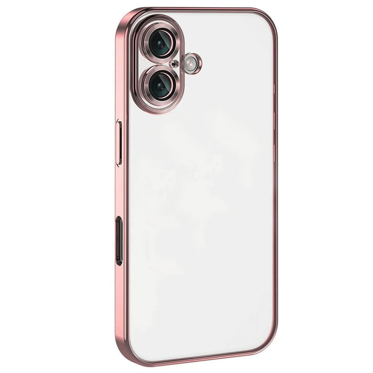iPhone 16 Razer Lensli Silikon Kılıf - Pembe Kamera ve Estetik Koruması