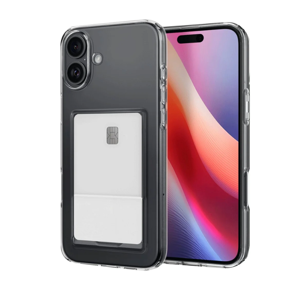 iPhone 16 Şeffaf Silikon Kılıf - Kartlık ve Ultra Koruma