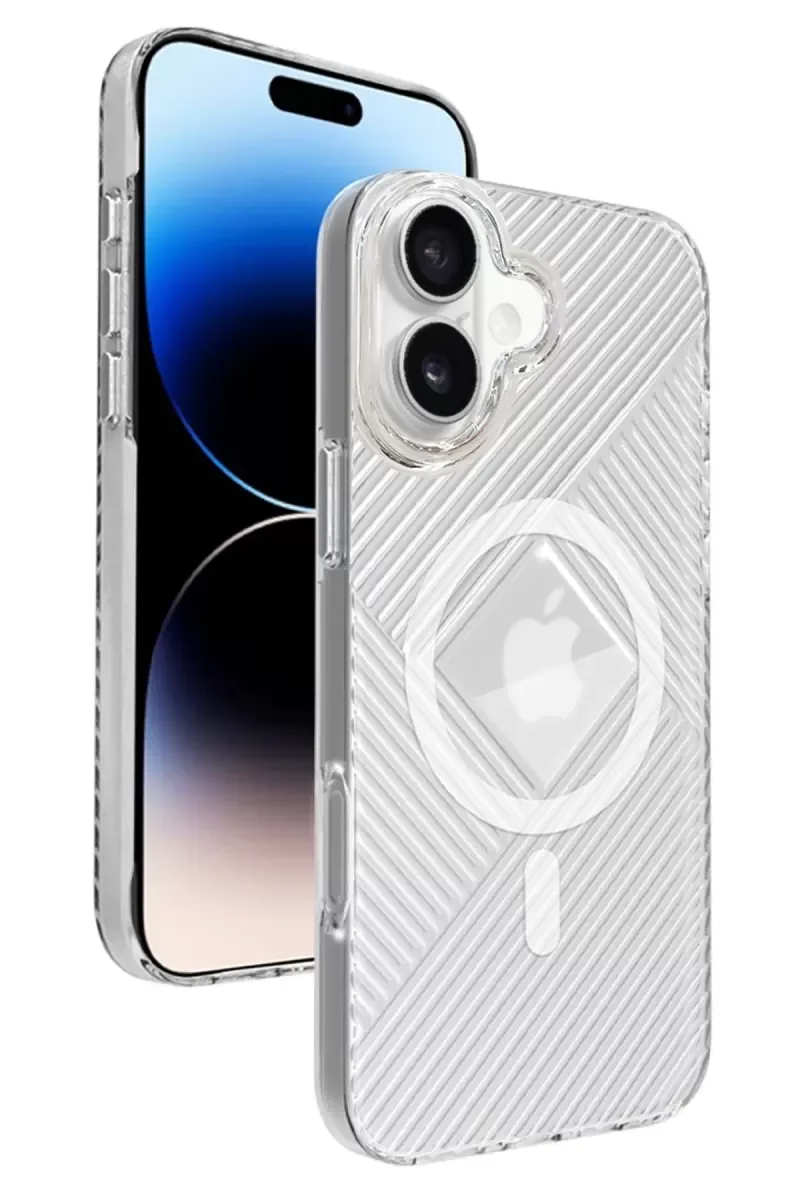 iPhone 16 Stella ile Uyumlu Şeffaf Magsafe Kılıf - PC Sert Koruma