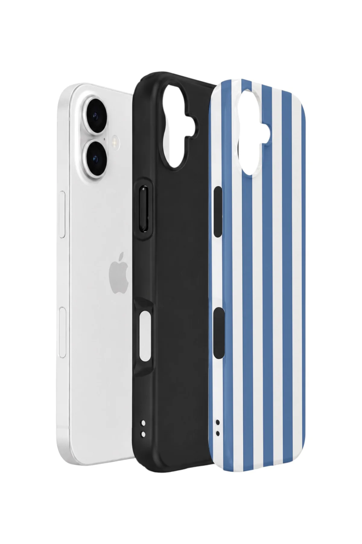 iPhone 16 Vorian Çift Katmanlı Kılıf Blue Marina Stripe
