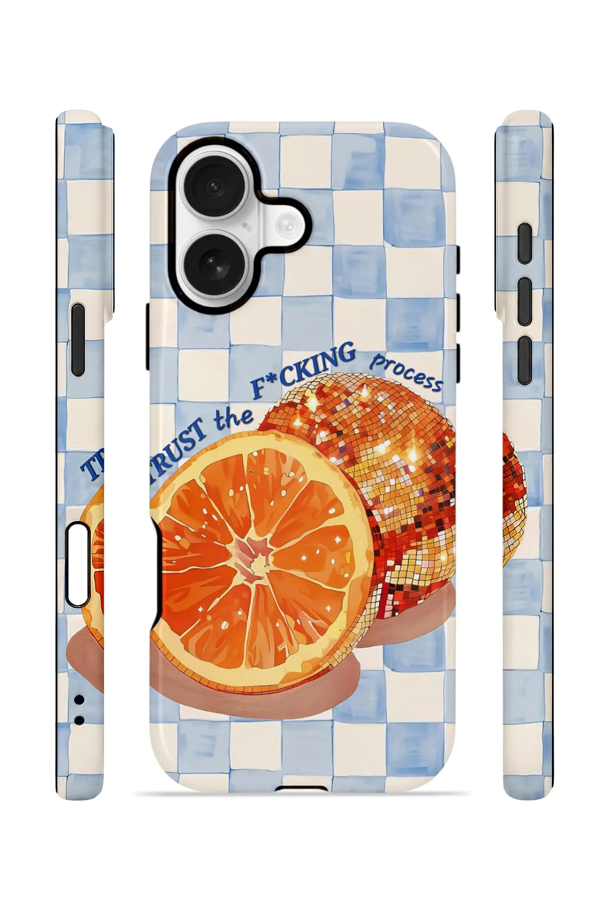 iPhone 16 Vorian Çift Katmanlı Kılıf Orange Press Collage
