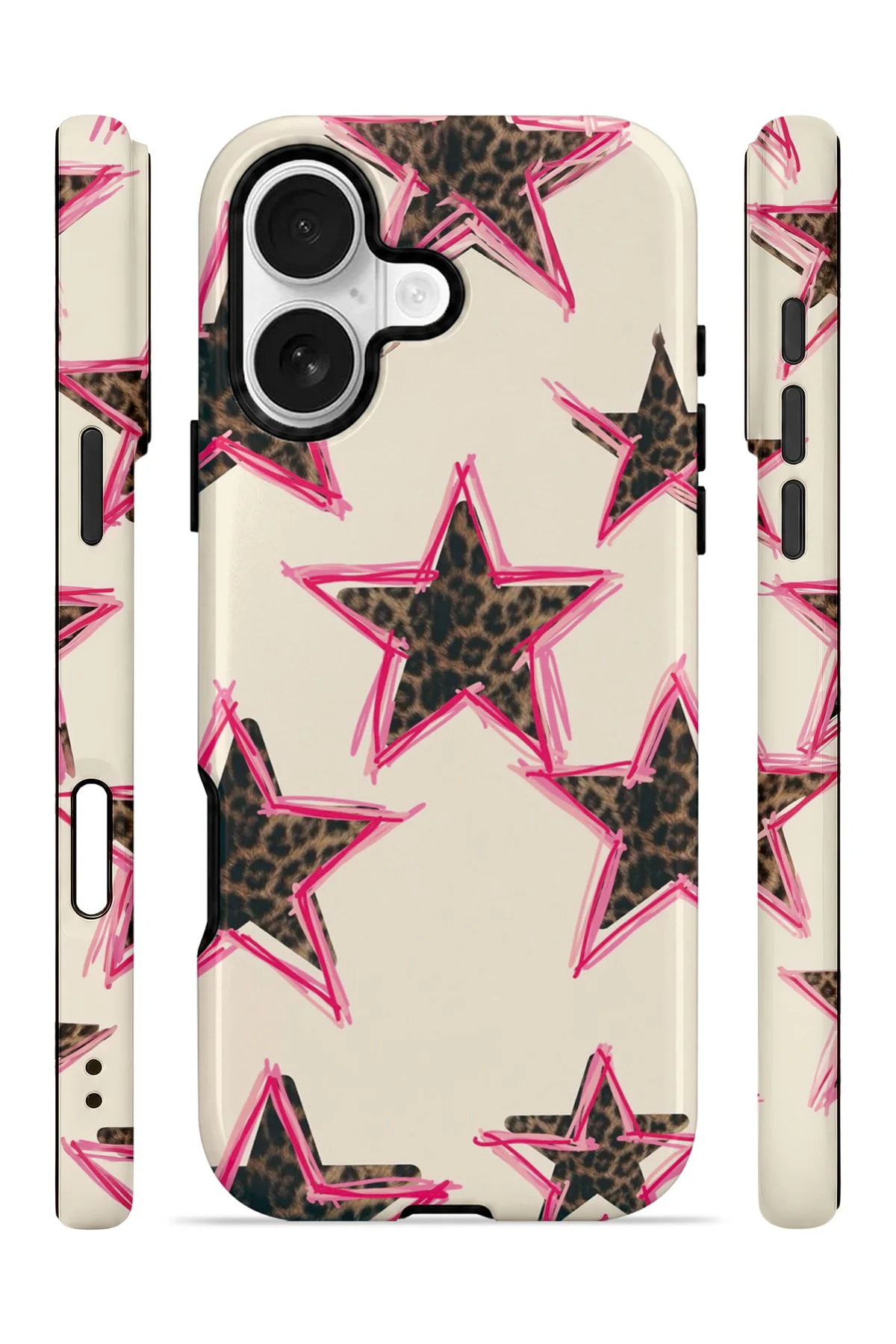 iPhone 16 Vorian Çift Katmanlı Pembe Leopar Yıldız Kılıf iPhone 16 Vorian Çift Katmanlı Pembe Leopar Yıldız Kılıf - Görsel 3