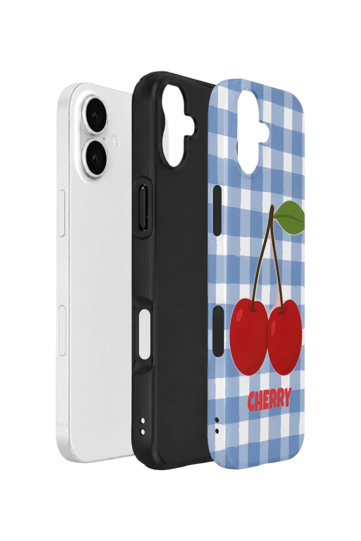 iPhone 16 Vorian Çift Katmanlı Kılıf Cherry Picnic