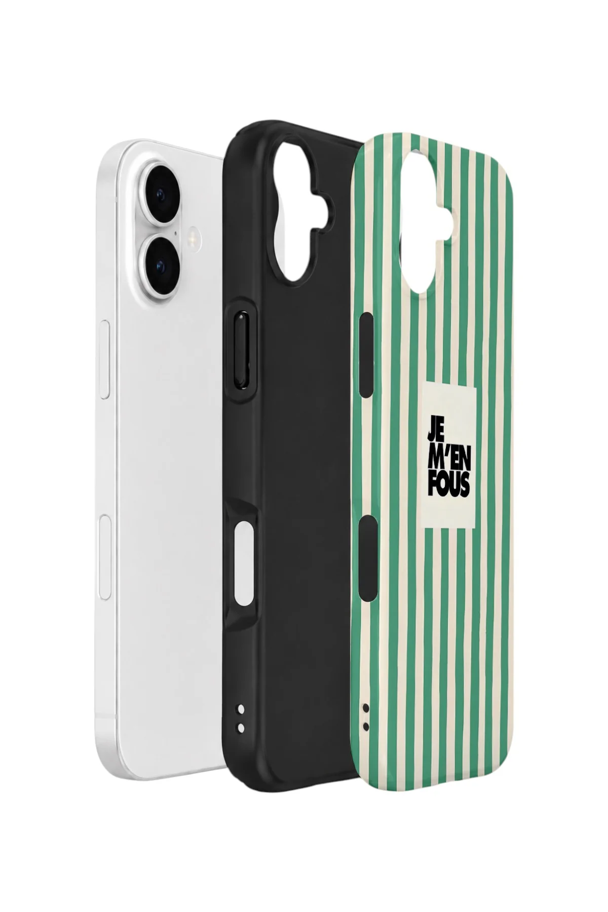 iPhone 16 Vorian Çift Katmanlı Kılıf Je M En Fous Green