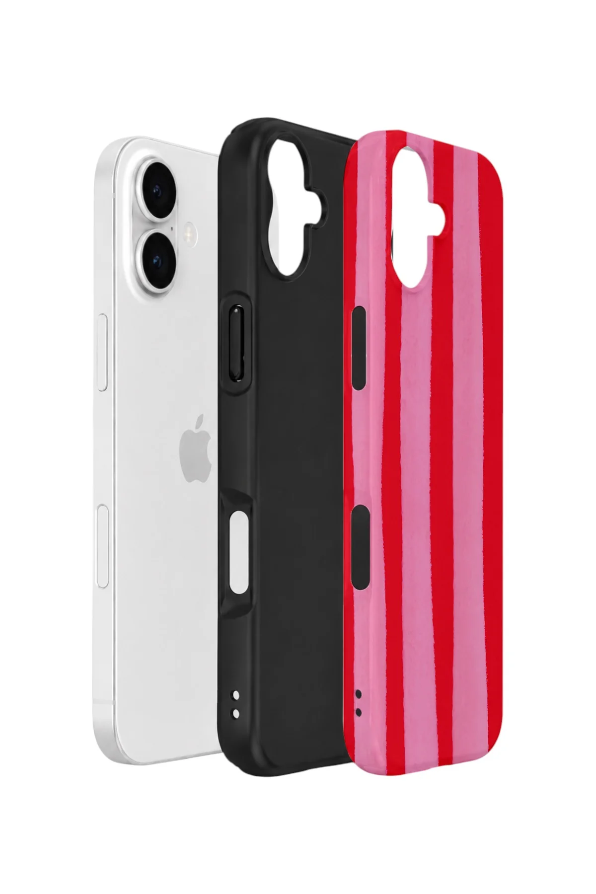 iPhone 16 Vorian Çift Katmanlı Kılıf Raspberry Bold Stripe