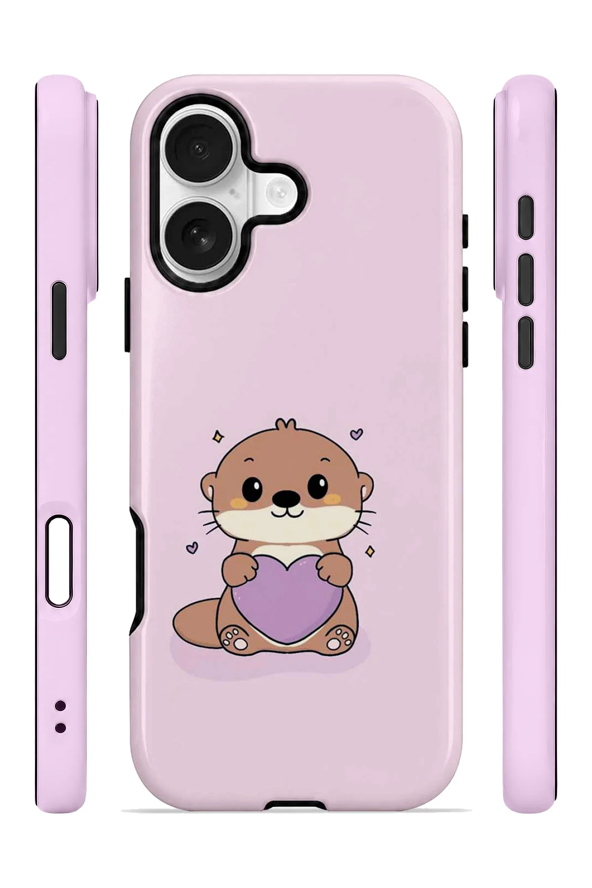 iPhone 16 Vorian Çift Katmanlı Pembe Hamsterli Kılıf - Görsel 3