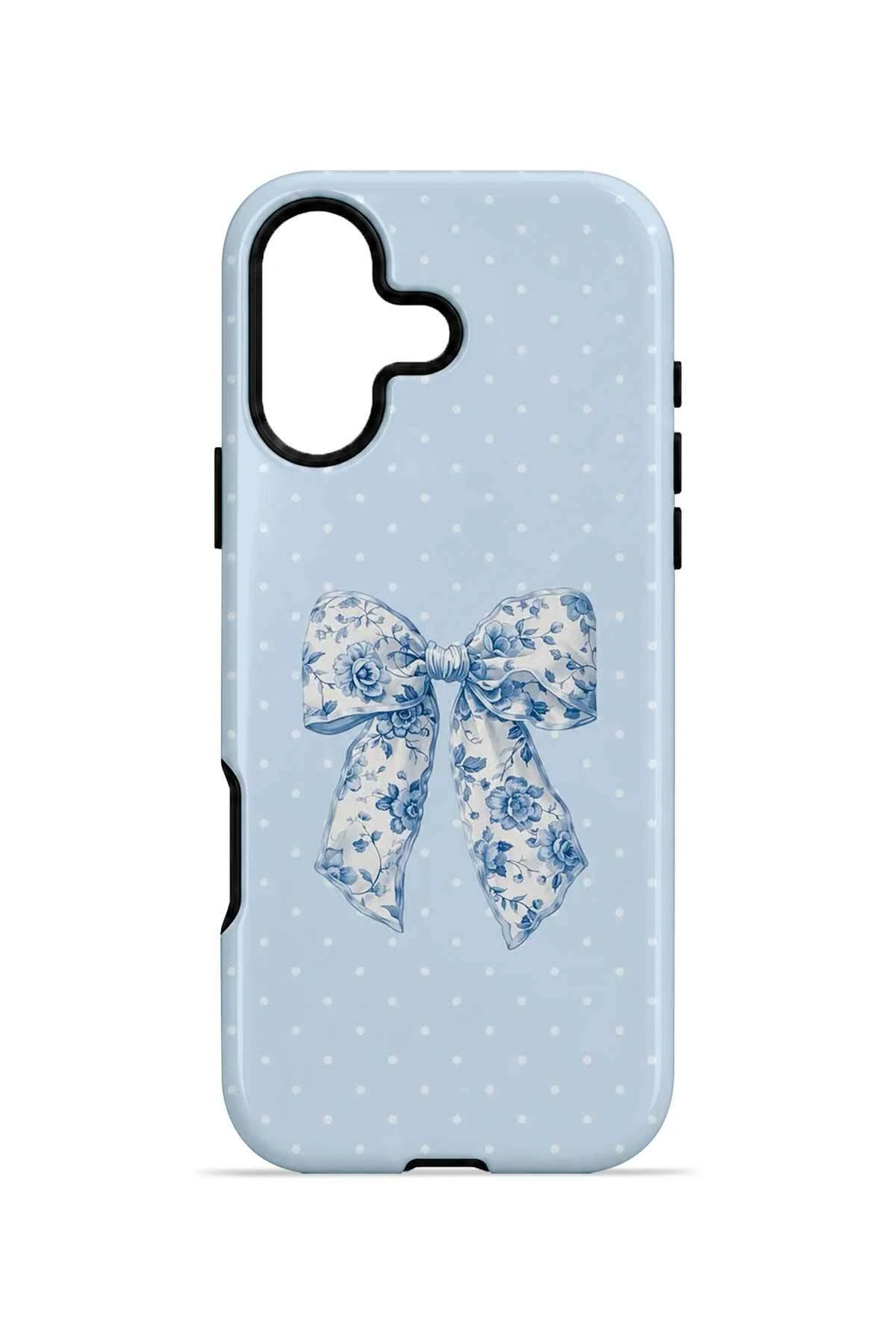 iPhone 16 Vorian Çift Katmanlı Blue Toile Bow Kılıf - Görsel 4