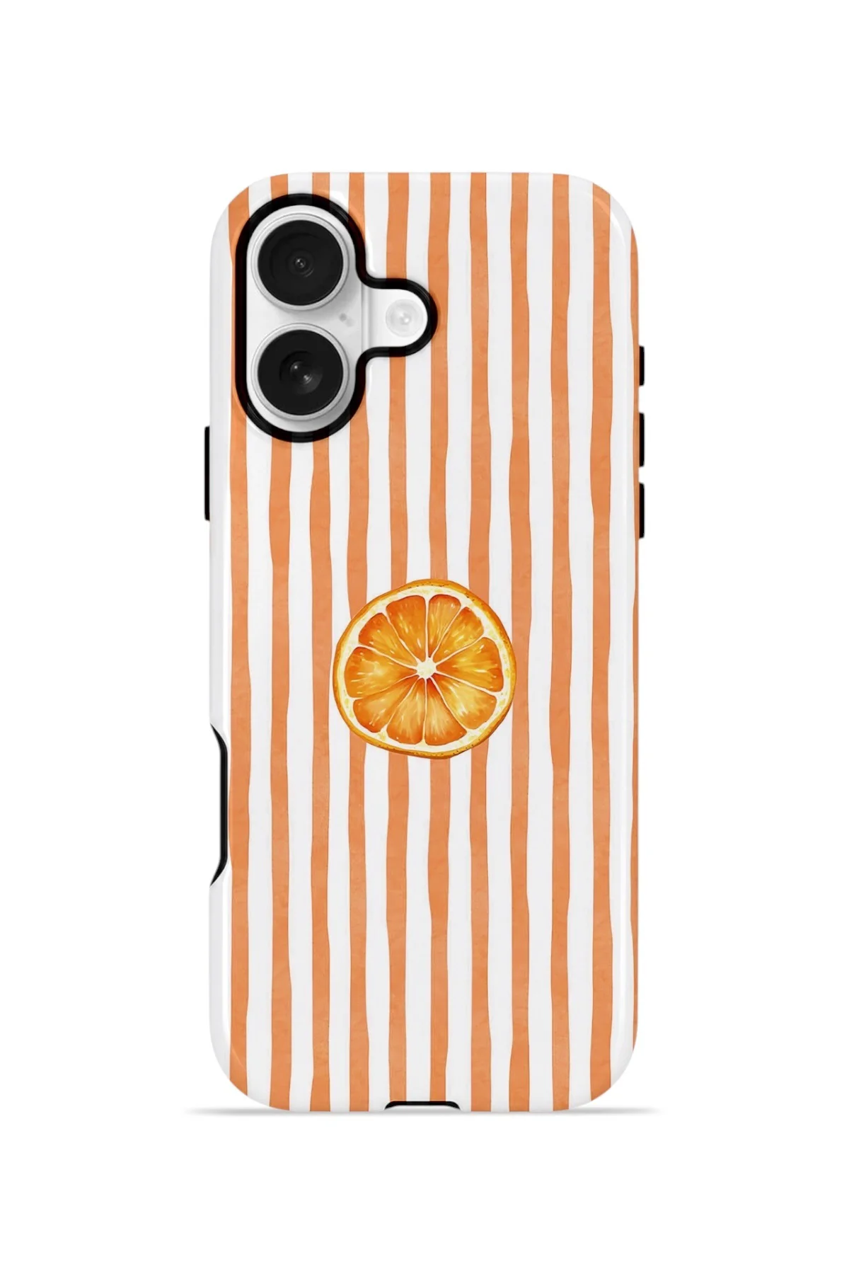 iPhone 16 Vorian Çift Katmanlı Kılıf Orange Slice Stripe