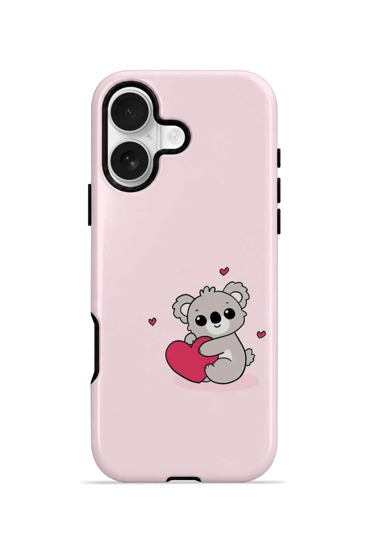 iPhone 16 Vorian Çift Katmanlı Kalpli Koalalı Kılıf iPhone 16 Vorian Çift Katmanlı Kalpli Koalalı Kılıf