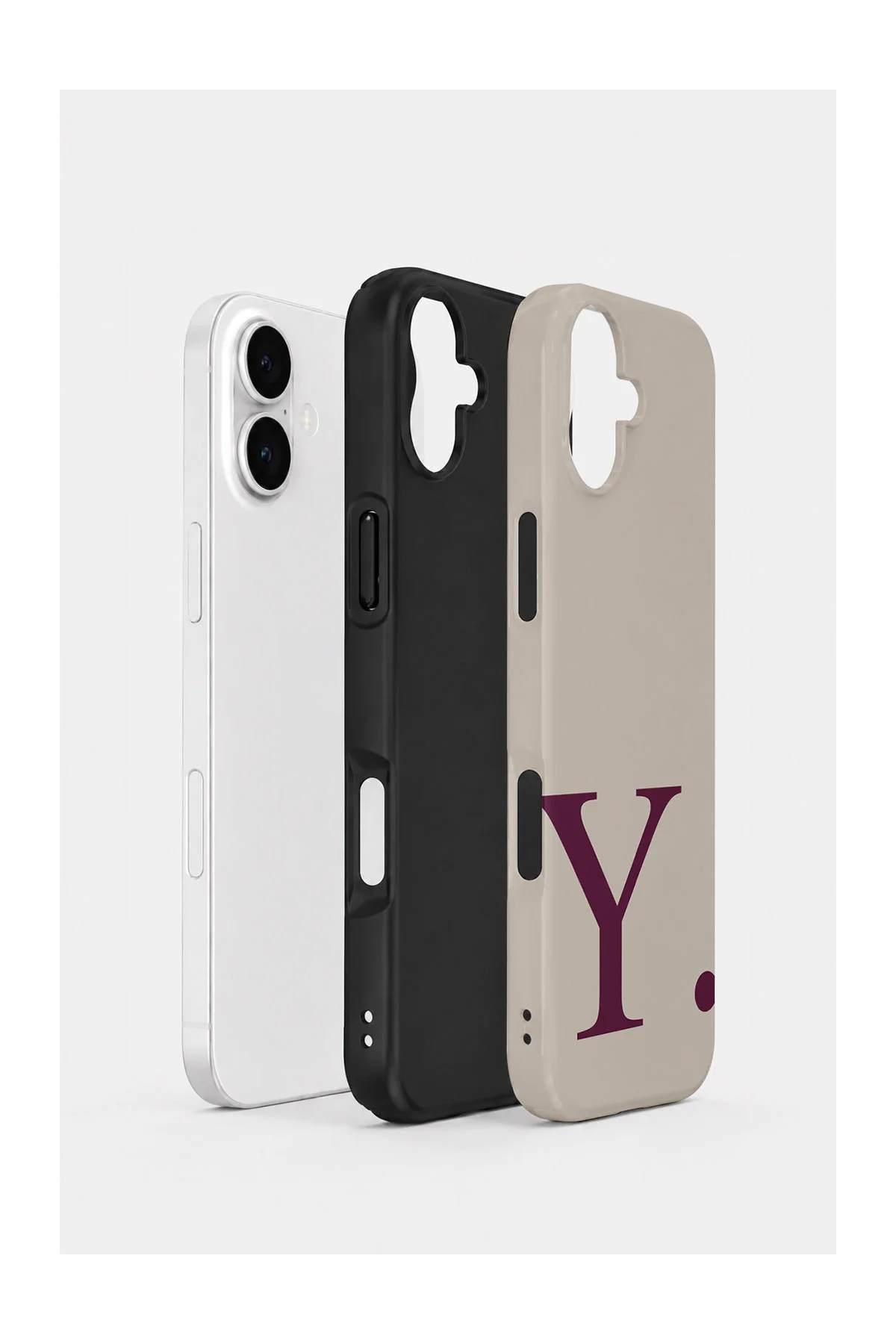 iPhone 16 Vorian Çift Katmanlı Korumalı Kılıf Greige Wine Y