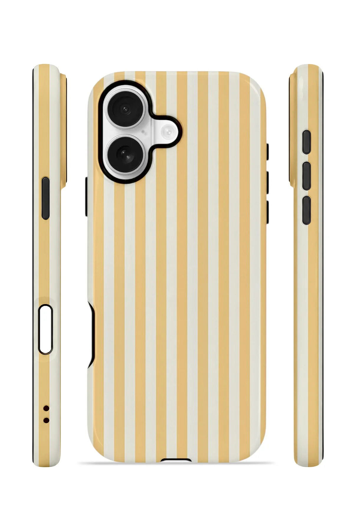 iPhone 16 Vorian Çift Katmanlı Kılıf Vanilla Pinstripe