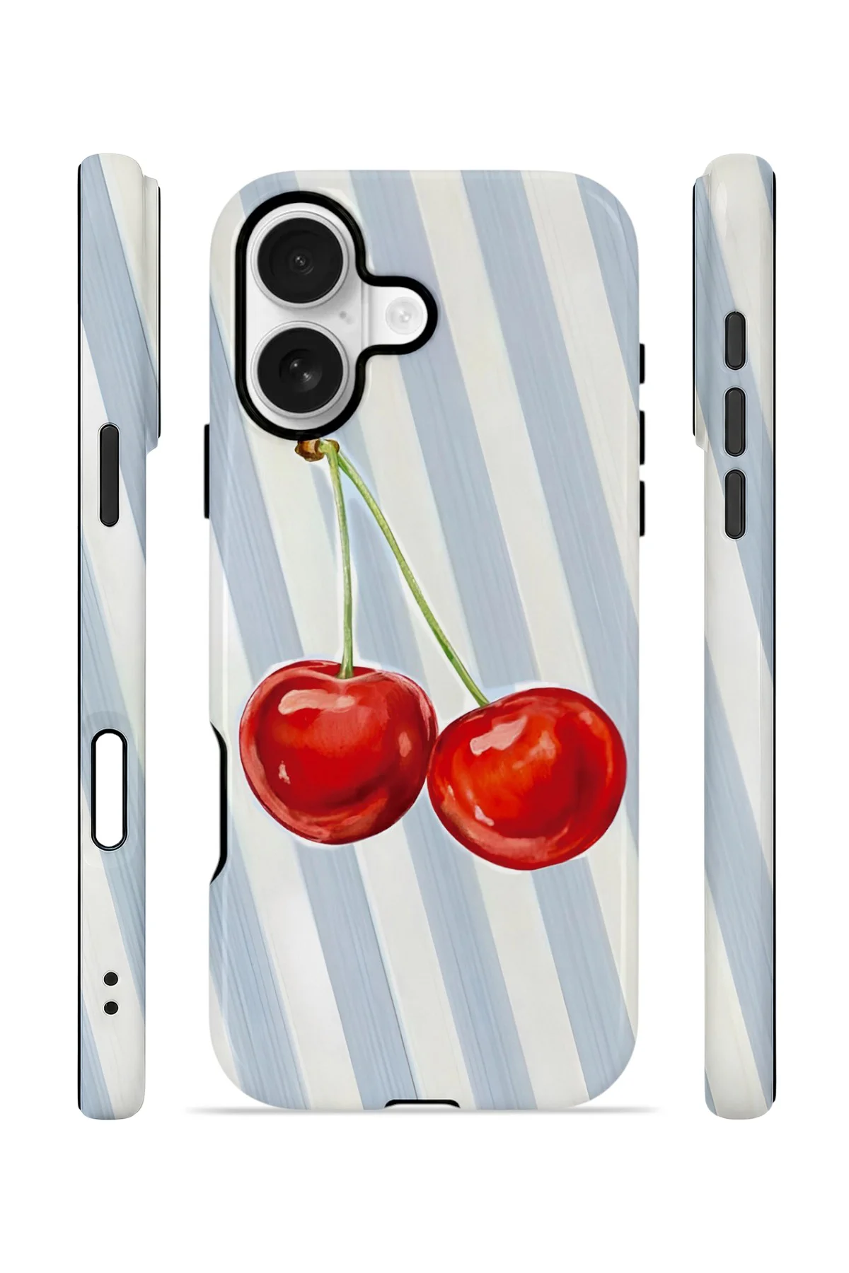 iPhone 16 Vorian Yough Magsafe Kılıf Cherry Blue Stripe