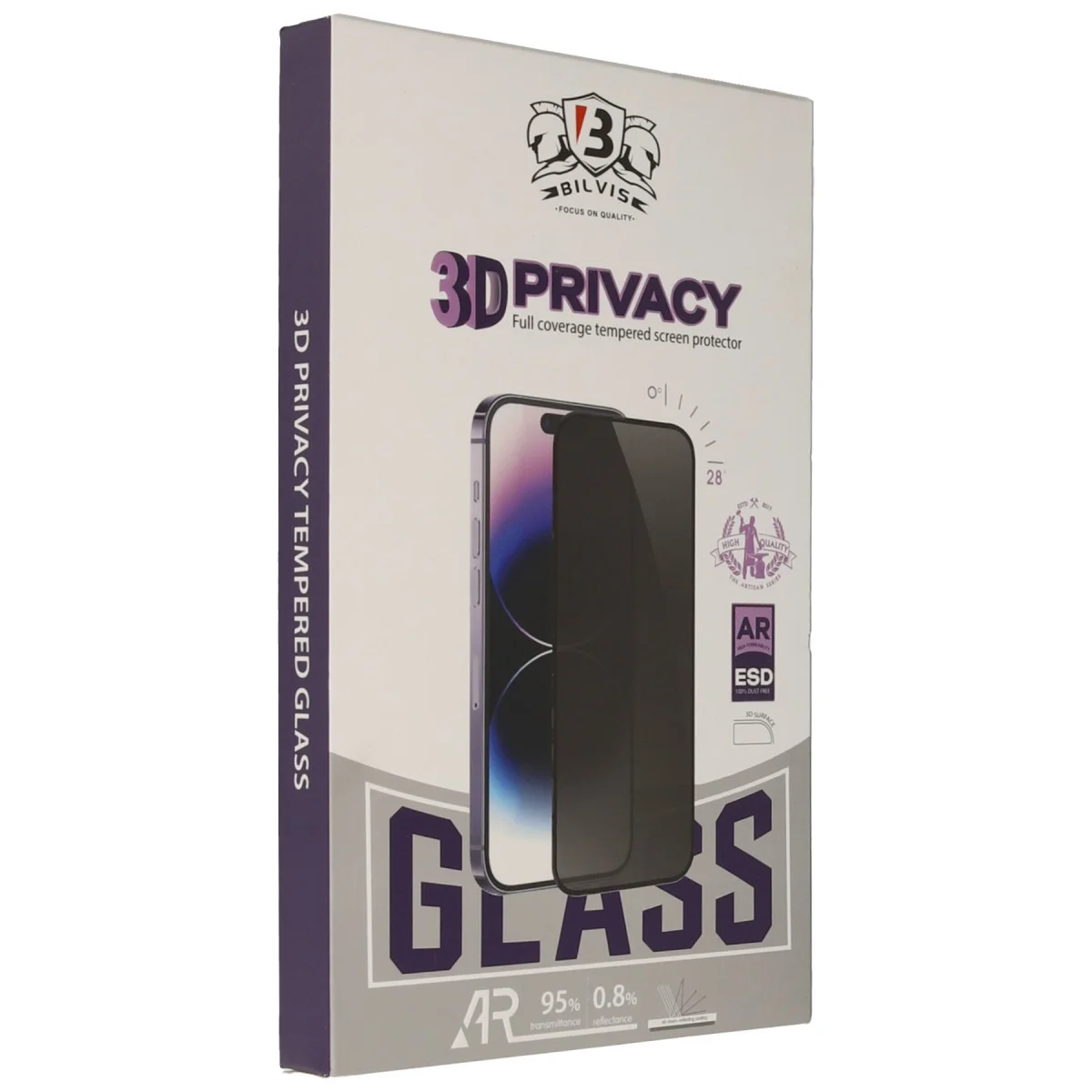 iPhone 16E Bilvis 3D Hayalet Cam Ekran Koruyucu - %95 Işık Geçirgenliği ve Tam Kapsama