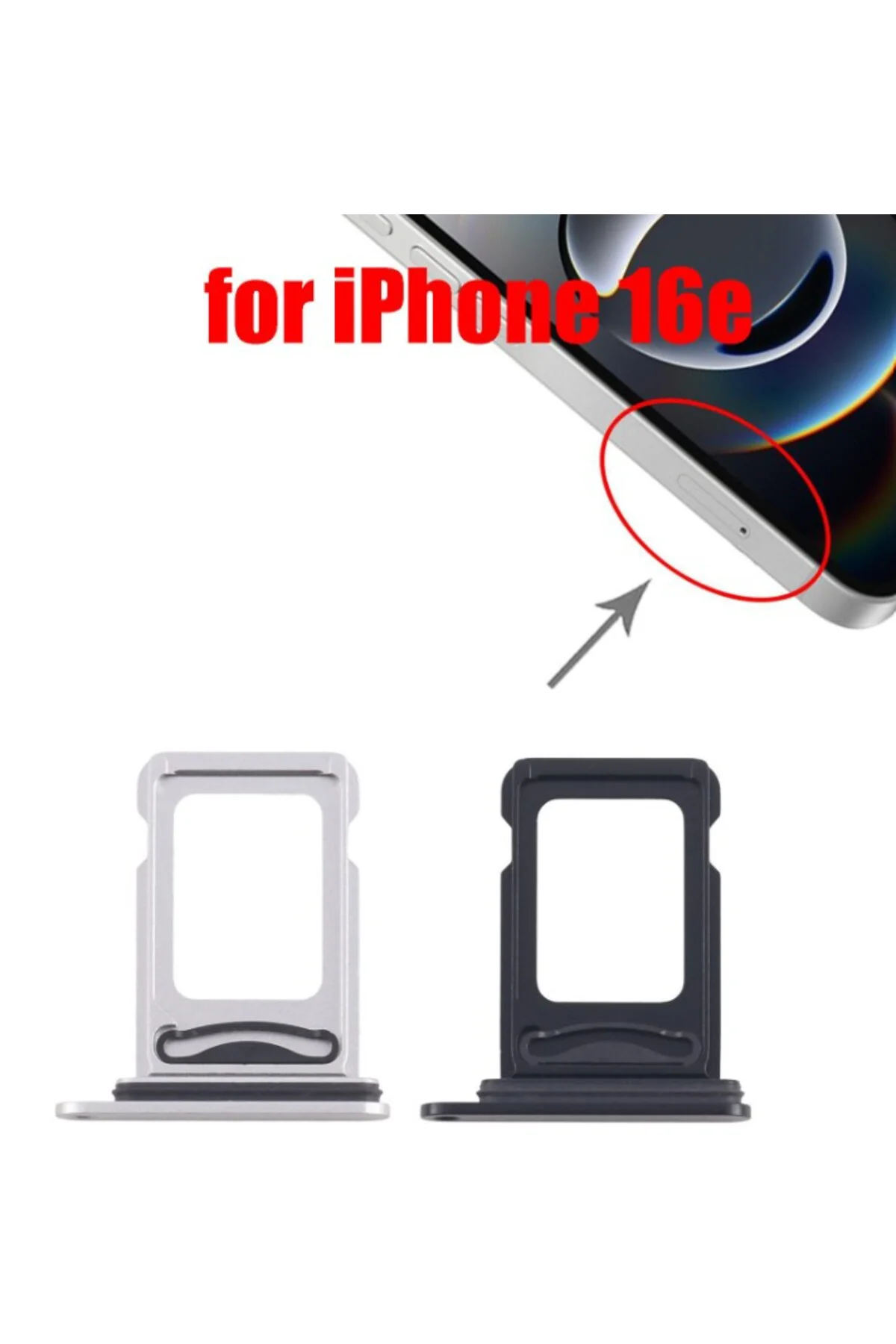 iPhone 16e için SIM Kart Tepsisi Sim aparatı Siyah