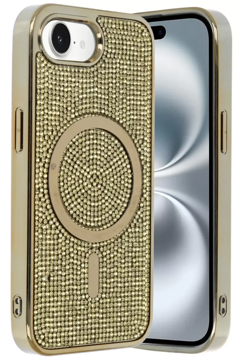 iPhone 16E ile Uyumlu Helen MagSafe Kılıf - Gold